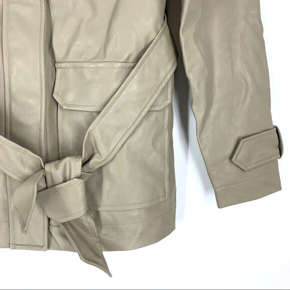 A New Day Faux Leather Jacket Tan Women’s Size XS NEW - Picture 5 of 11